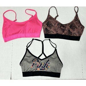 PINK Victoria's Secret Sport Ultimate Lightly Lined Bra Medium Bralette Lot Of 3